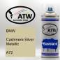 Preview: BMW, Cashmere Silver Metallic, A72: 400ml Sprühdose, von ATW Autoteile West.